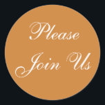 Adesivo Bronze de Convite Personalizável<br><div class="desc">Cartazes de Convocação do Designer de Bronze de Cor de Correspondência para Bronze e Branco de Casamento - as mulheres de Envolvimento Justo querem saber: onde é que se encontram adesivos de casamento complementares para ir com os envelopes de convite? Esses adesivos personalizados e elegantes para os selos de convite...</div>