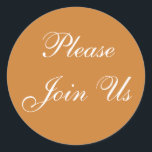 Adesivo Bronze de Convite Personalizável<br><div class="desc">Cartazes de Convocação do Designer de Bronze de Cor de Correspondência para Bronze e Branco de Casamento - as mulheres de Envolvimento Justo querem saber: onde é que se encontram adesivos de casamento complementares para ir com os envelopes de convite? Esses adesivos personalizados e elegantes para os selos de convite...</div>