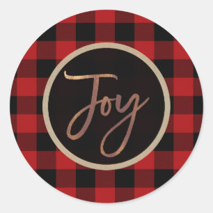 Adesivo Bronze JOY Férias de Natal Xadrez Vermelho do Búfa