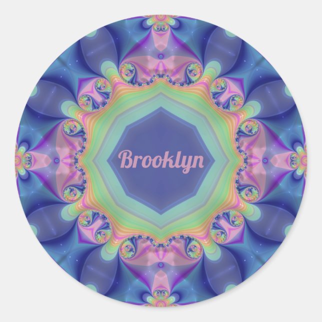 Adesivo BROOKLYN ~ Abstrato do Pastel Kaleidoscope Padrão  (Frente)