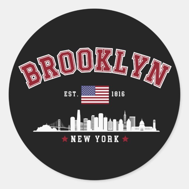 Adesivo Brooklyn Ney York Est 1816 (Frente)
