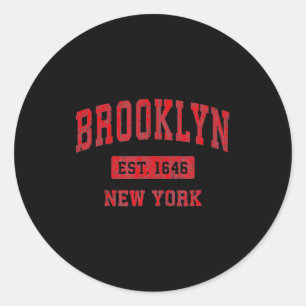 Adesivo Brooklyn Nova York Ny Vintage Srts Design Vermelho