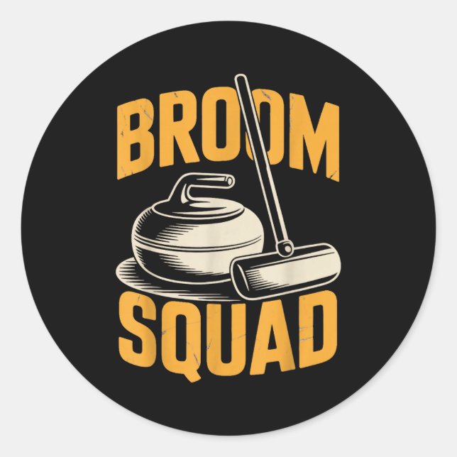 Adesivo Broom Squad Ice Sweeng Rock Stone Sliding Curling  (Frente)