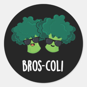 Adesivo Bros-coli Funny Veggie Broccoli Pun Dark BG