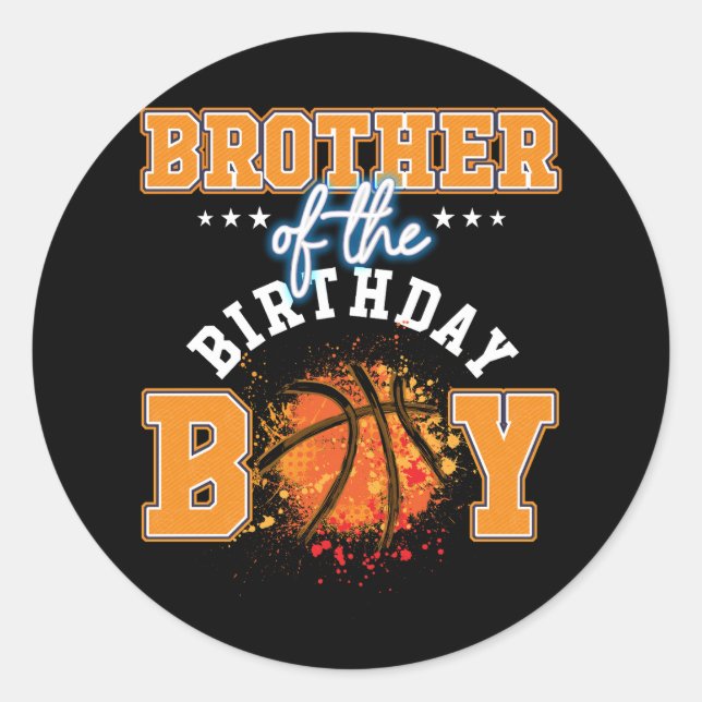 Adesivo Brother Basball Birthday Boy Baller Bday (Frente)