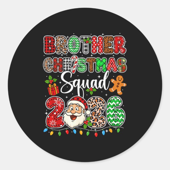 Adesivo Brother Christmas Crew 2026 Leopard Funny Santa Fa (Frente)