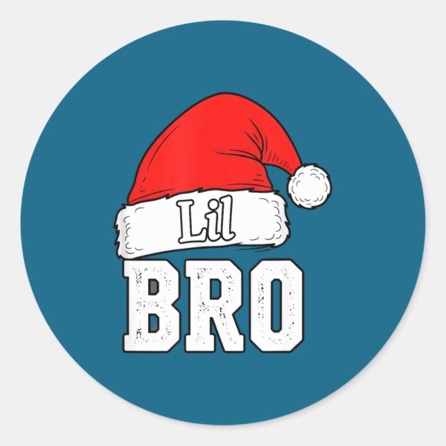 Adesivo Brother Lil Bro Santa Hat Christmas Little Brother (Frente)