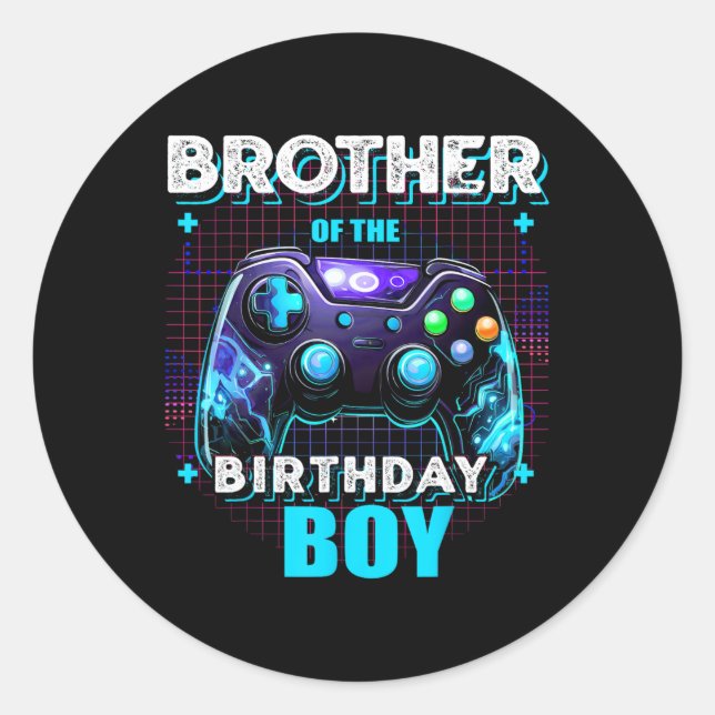 Adesivo Brother Of The Birthday Boy Matching Family Video  (Frente)