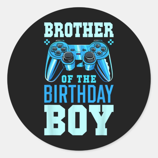 Adesivo Brother Of The Birthday Boy Matching Video Gamer B (Frente)