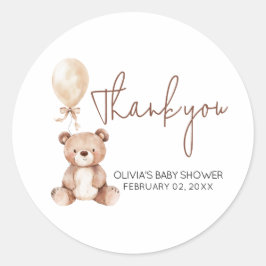Adesivo Brown Bear Balloon Baby Shower