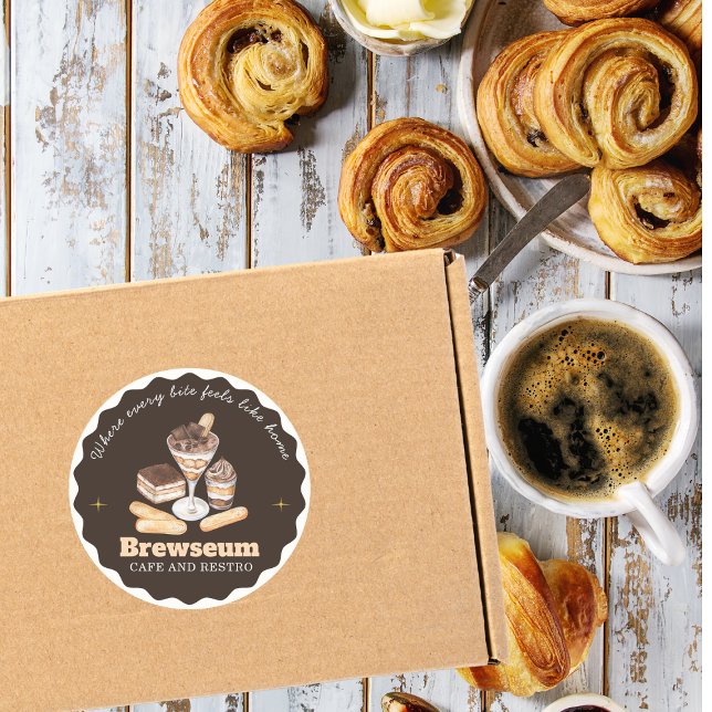 Adesivo  Brown CAFE & Restro Personalized Branding (Criador carregado)