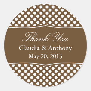 Adesivo Brown e obrigado branco das bolinhas você