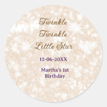 Brown glitter twinkle twinkle little star birthday