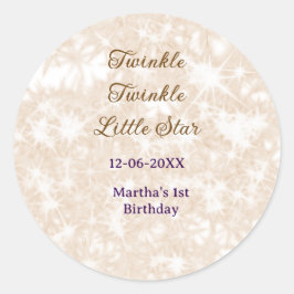 Adesivo Brown glitter twinkle twinkle little star birthday