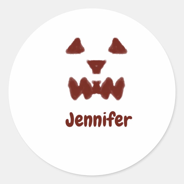 Adesivo Brown Halloween assustador queda rosto acrescentar (Frente)