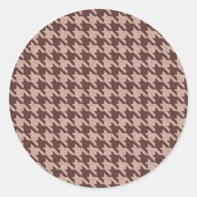 Adesivo Brown Houndstooth Preppy Classic Pattern (Frente)