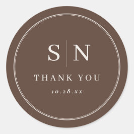 Adesivo Brown Minimal and Chic | Wedding Initial