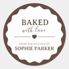 Adesivo Brown Minimal  Baked With Love Scallop Sticker