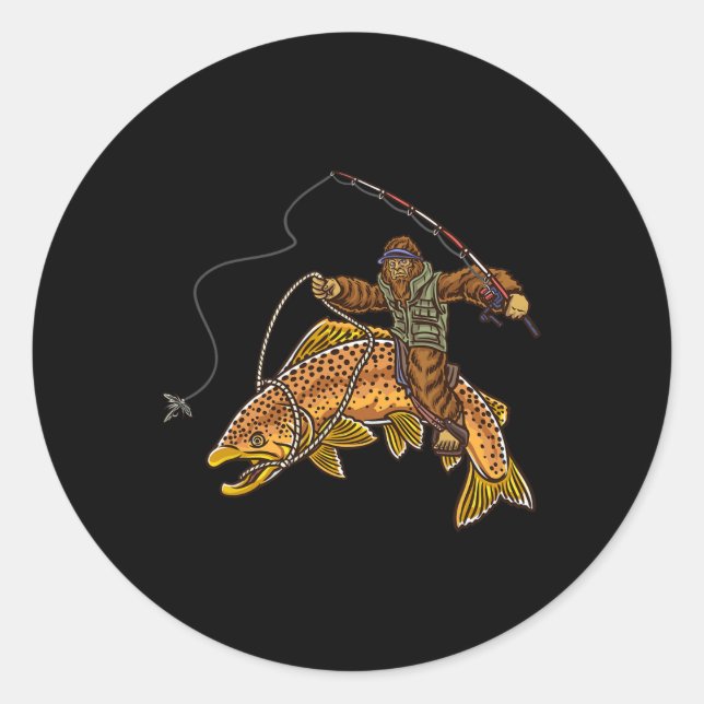 Adesivo Brown Trout River Fishing Bigfoot Hunting Fisherme (Frente)