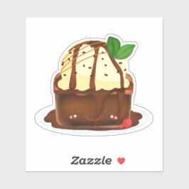 Adesivo Brownie de Chocolate Com Sorvete de Baunilha