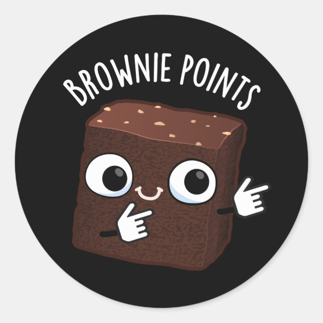 Adesivo Brownie Points Funny Snack Pun Dark BG (Frente)