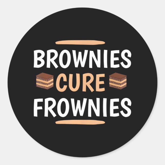 Adesivo Brownies Engraçados Curam Cupcakes de Frownies (Frente)