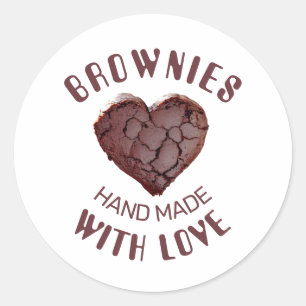 Adesivo Brownies feitos à mão com amor