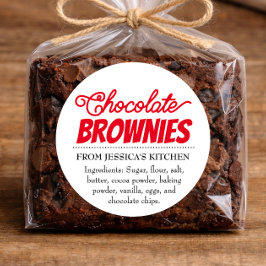 Adesivo Brownies Personalizados Caseiros rótulo CK009brrd
