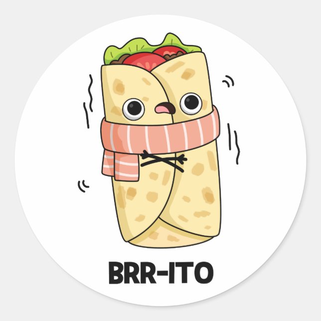 Adesivo Brr-ito Funny Congelando Burrito Frio (Frente)