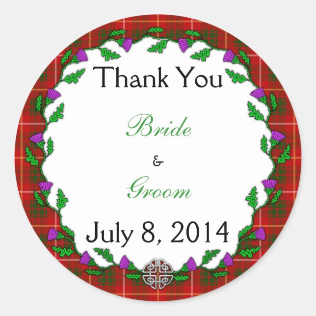 Adesivo Bruce Celtic Wedding Obrigado (Frente)