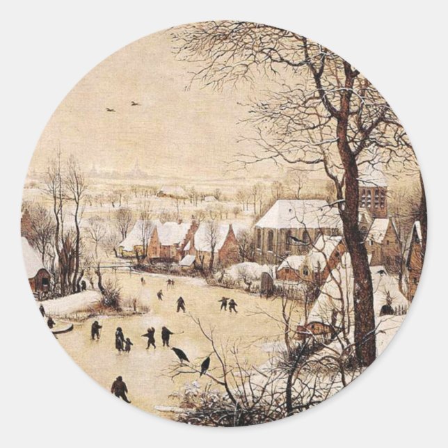 Adesivo Bruegel the Elder - Paisagem de inverno (Frente)
