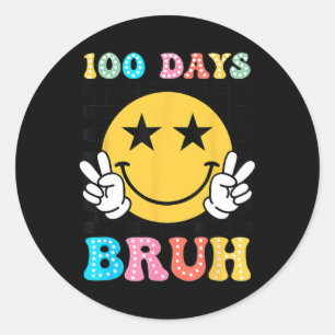 Adesivo Bruh 100 Dias De Sorriso Escolar Face A 100º Dia D