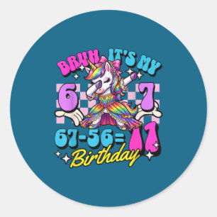 Adesivo Bruh 67-56=11 garota de 11 anos fazendo dab com un