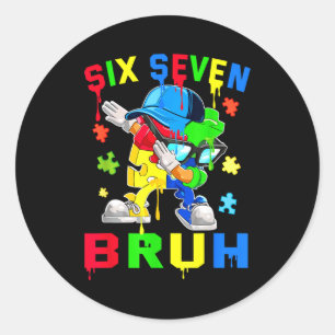 Adesivo Bruh 67 seis sete puzzle dabbing conscientização d