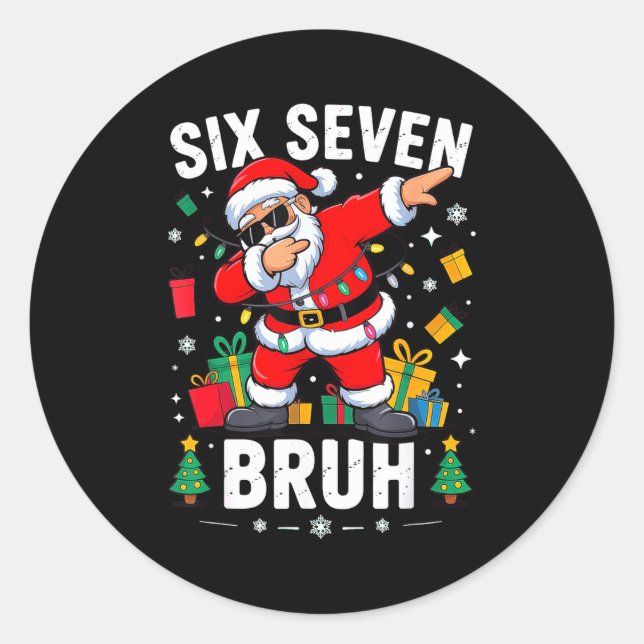Adesivo Bruh 67 Six Seven Santa Dabbing Christmas  (Frente)
