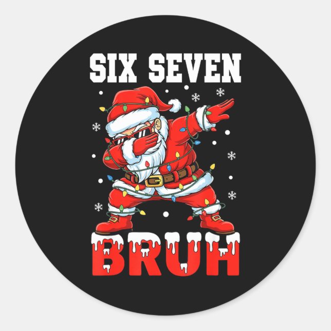 Adesivo Bruh 67 Six Seven Santa Dabbing Christmas Men Boys (Frente)