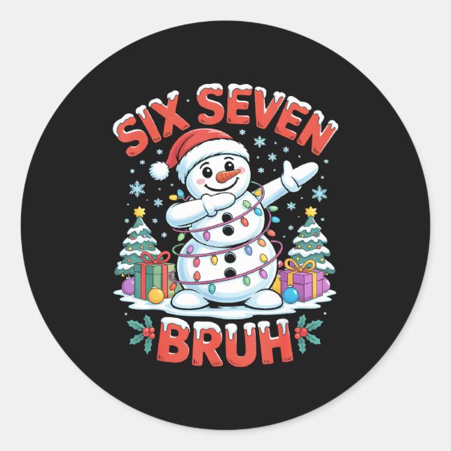Adesivo Bruh 67 Six Seven Snowman Dabbing Christmas Shirts (Frente)