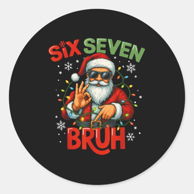 Adesivo Bruh 6 7 Christmas 67 Santa Six Seven Christmas Bo (Frente)