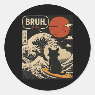 Adesivo Bruh. A Grande Onda Kanagawa Japonês Engraçado Sur