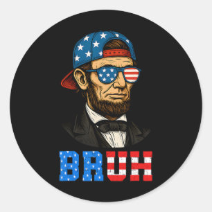 Adesivo Bruh Abraham Lincoln Patriótico 4 De Julho Menino
