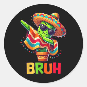 Adesivo Bruh Cinco De Mayo Partido Mexicano Dabbing Cactus