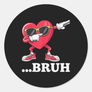 Adesivo Bruh Dabbing Heart Engraçado Boys Namorados Mens