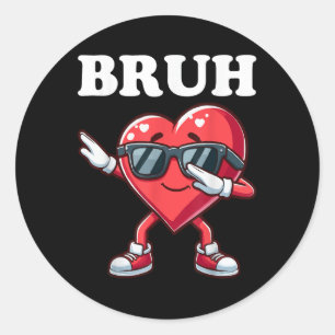 Adesivo Bruh Dabbing Heart Engraçado Boys Namorados Mens