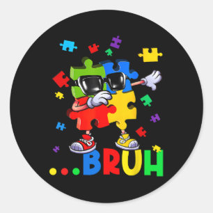 Adesivo Bruh Dabbing Puzzle Conscientização do Autismo Ado