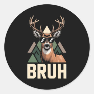 Adesivo Bruh Deer Camisa Camuflada Divertida para Caça de
