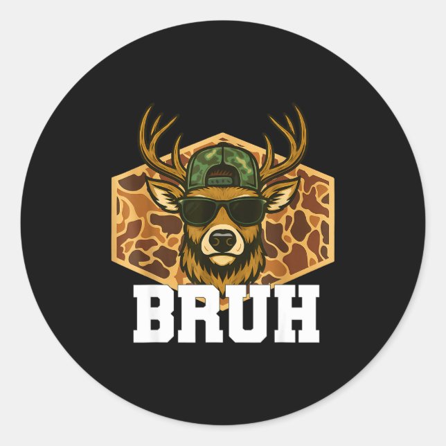 Adesivo Bruh Deer Funny Deer Hunting Camo Hat Youth Teens  (Frente)