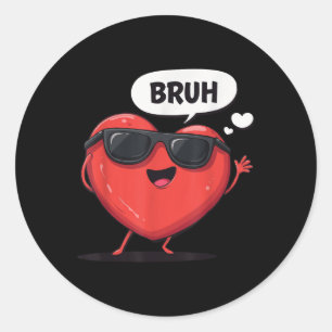 Adesivo Bruh Dia de os namorados Heart Humor Meme Men Mulh