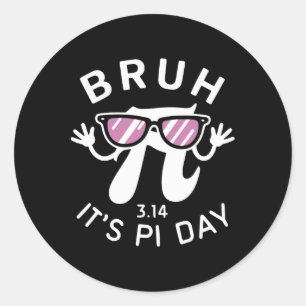 Adesivo Bruh é símbolo Pi Day 3.14 Pi com Gles Funny Pi
