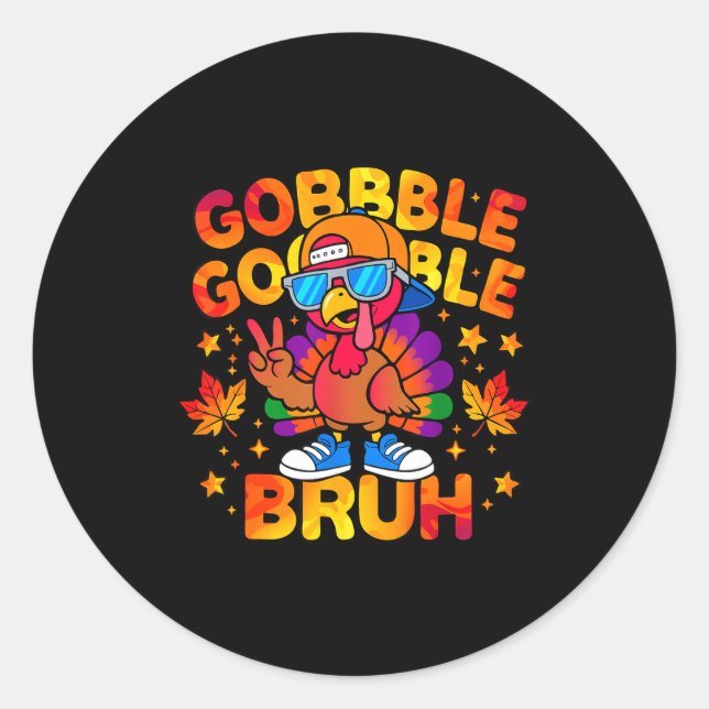Adesivo Bruh Funny Thanksgiving Turkey Gobble Outfit Boys  (Frente)