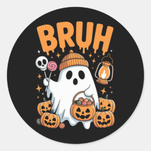Adesivo Bruh Ghost Halloween Ghost Trick Ou Treine Kid